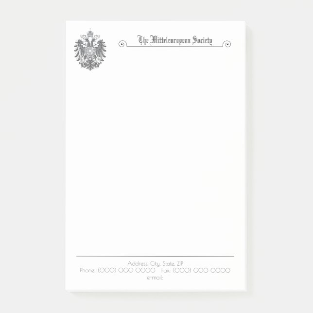 The Mitteleuropean Society vertical Post-It Notes (Front)
