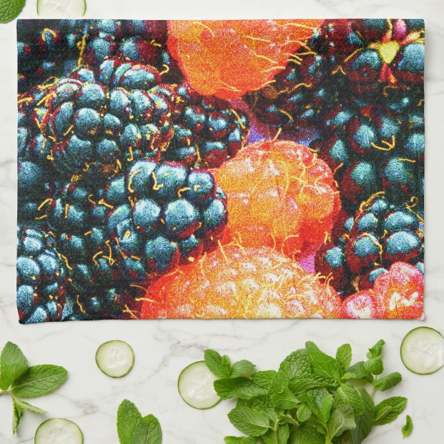 "The Mix of Berries" Cute Photo. Buy Now Kitchen Towel (Folded)