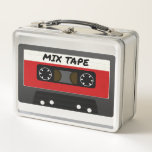 The Mix Tape Metal Lunch Box<br><div class="desc">A vintage design. Perfect for anyone who loves old school objects. Mixtape, cassette tape, music.</div>