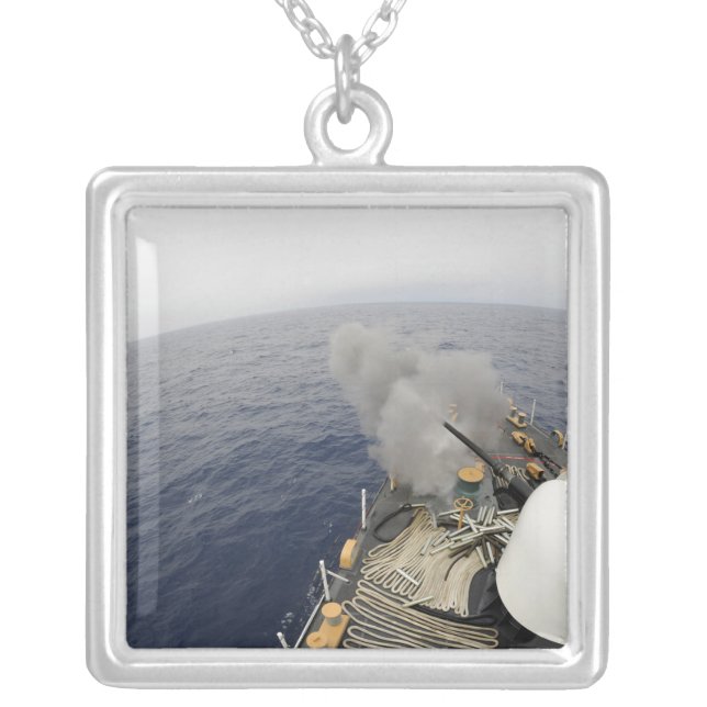 The MK-75 76mm cannon Silver Plated Necklace (Front)