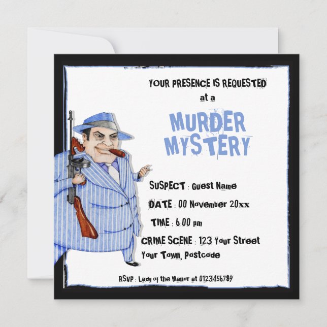The Mob Boss Murder Mystery Invitation (Front)