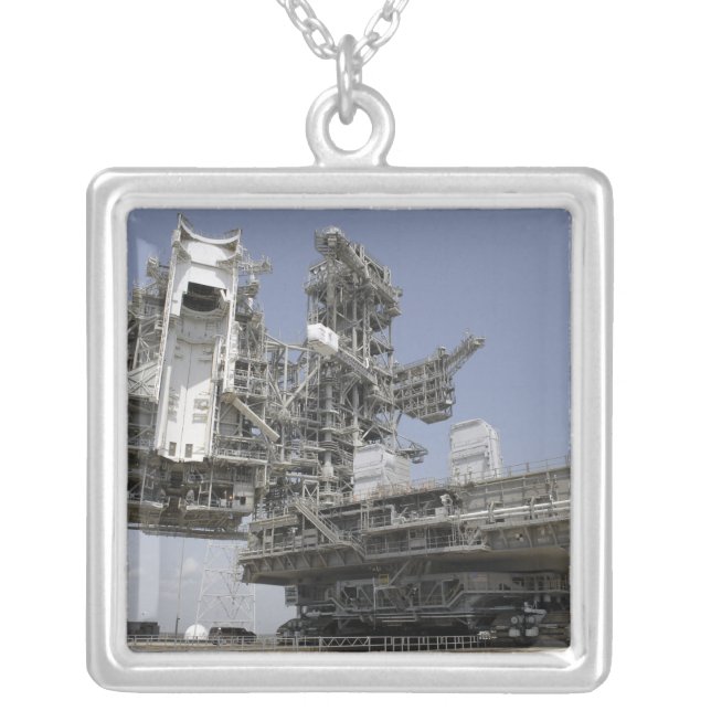 The mobile launcher platform is being moved silver plated necklace (Front)