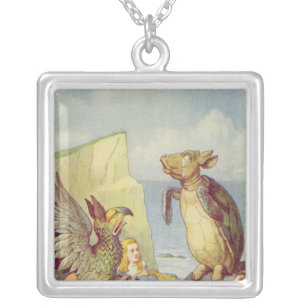 The Mock Turtle and the Gryphon Silver Plated Necklace