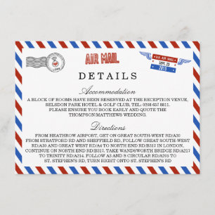 The Modern Airmail Wedding Collection Enclosure Card