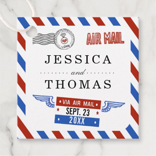 The Modern Airmail Wedding Collection Favor Tags