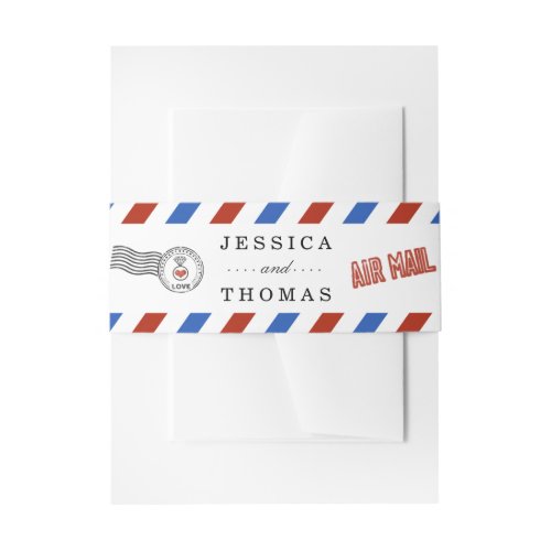 The Modern Airmail Wedding Collection Invitation Belly Band