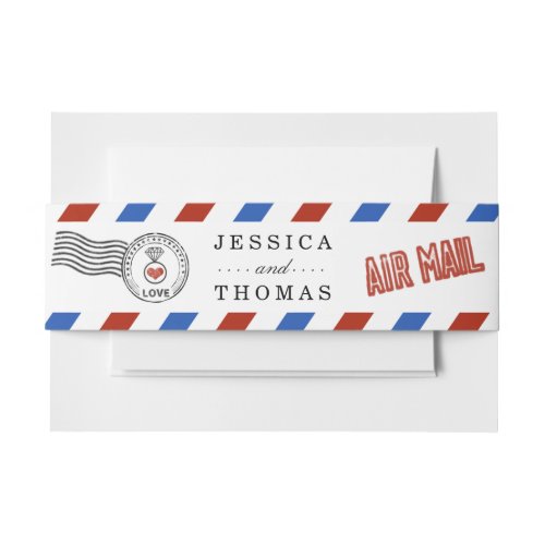 The Modern Airmail Wedding Collection Invitation Belly Band