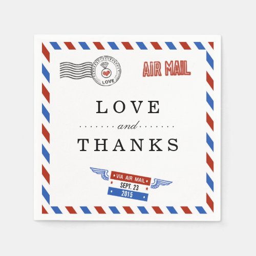 The Modern Airmail Wedding Collection Napkins