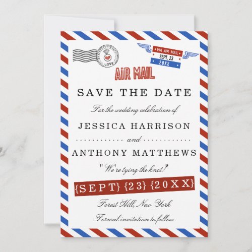 The Modern Airmail Wedding Collection Save The Date