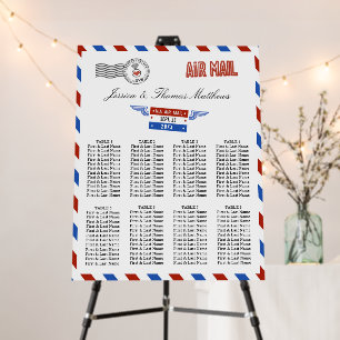 The Modern Airmail Wedding Collection Seating Plan Foam Board