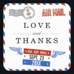 The Modern Airmail Wedding Collection Square Sticker<br><div class="desc">The Modern Airmail Wedding Collection - Stickers.</div>