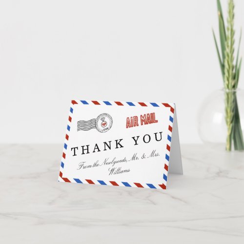 The Modern Airmail Wedding Collection Thank You Card