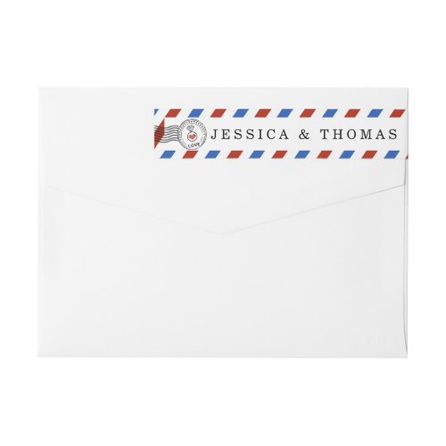 The Modern Airmail Wedding Collection Wrap Around Label