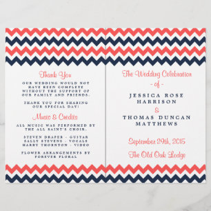 The Modern Chevron Wedding Collection Navy & Coral