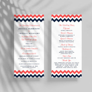 The Modern Chevron Wedding Collection Navy & Coral Program