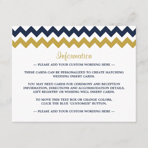 The Modern Chevron Wedding Collection_ Navy  Gold Enclosure Card