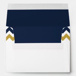 The Modern Chevron Wedding Collection- Navy & Gold Envelope