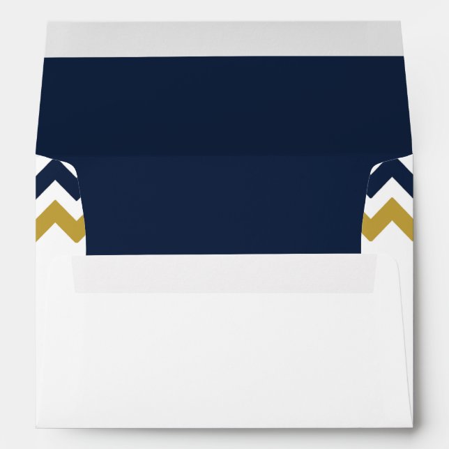 The Modern Chevron Wedding Collection- Navy & Gold Envelope (Back (Bottom))