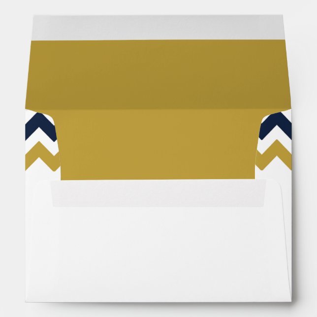 The Modern Chevron Wedding Collection- Navy & Gold Envelope (Back (Bottom))