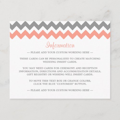 The Modern Chevron Wedding Collection- Pink &amp; Grey 4.25x5.5 Paper Invitation Card