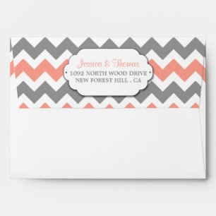 The Modern Chevron Wedding Collection- Pink & Grey Envelope