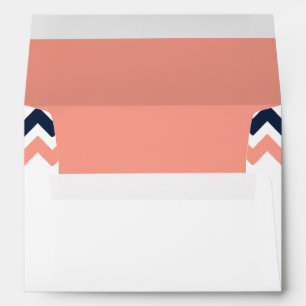 The Modern Chevron Wedding Collection- Pink & Navy Envelope