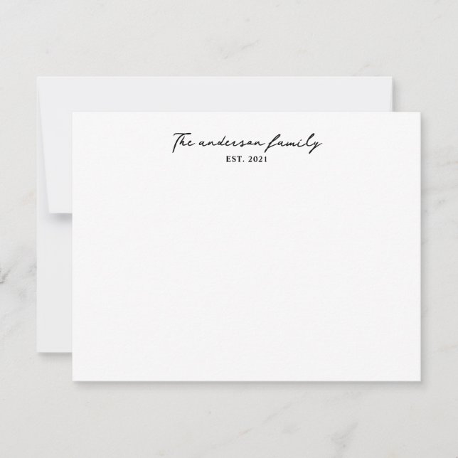 The Modern Family Minimalist Note Card (Front)