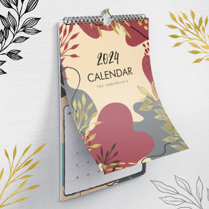The Modern Foliage in Earthy Tones Family Calendar