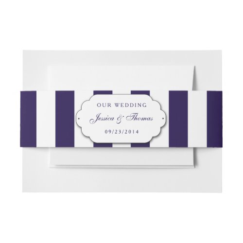 The Modern Navy Stripe Wedding Collection Invitation Belly Band