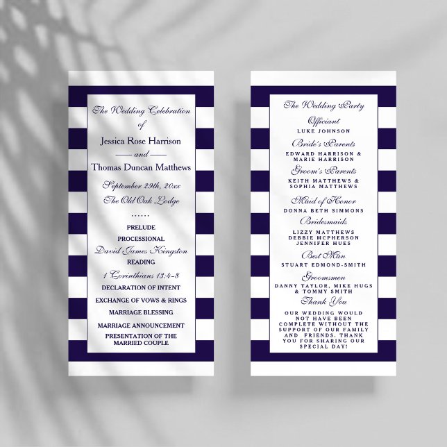 The Modern Navy Stripe Wedding Collection Program (Creator Uploaded)