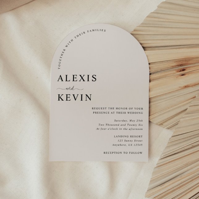 The Modern Neutral Arch Wedding Invitation (Creator Uploaded)