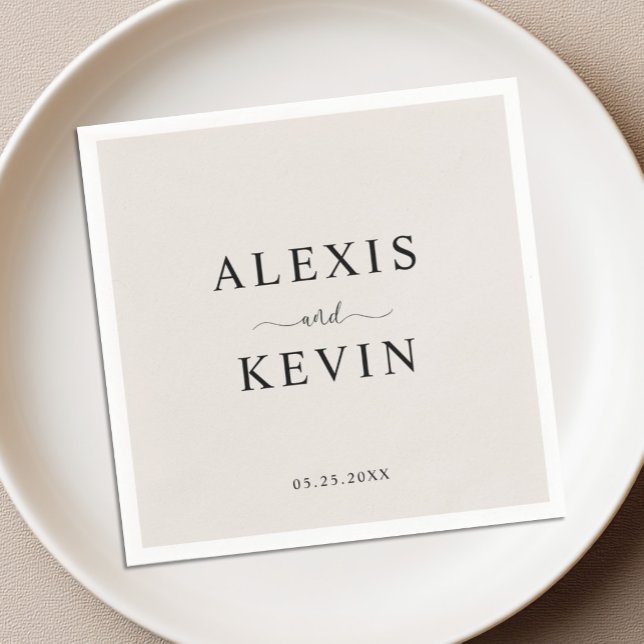 The Modern Neutral Wedding Cocktail Napkins (Creator Uploaded)