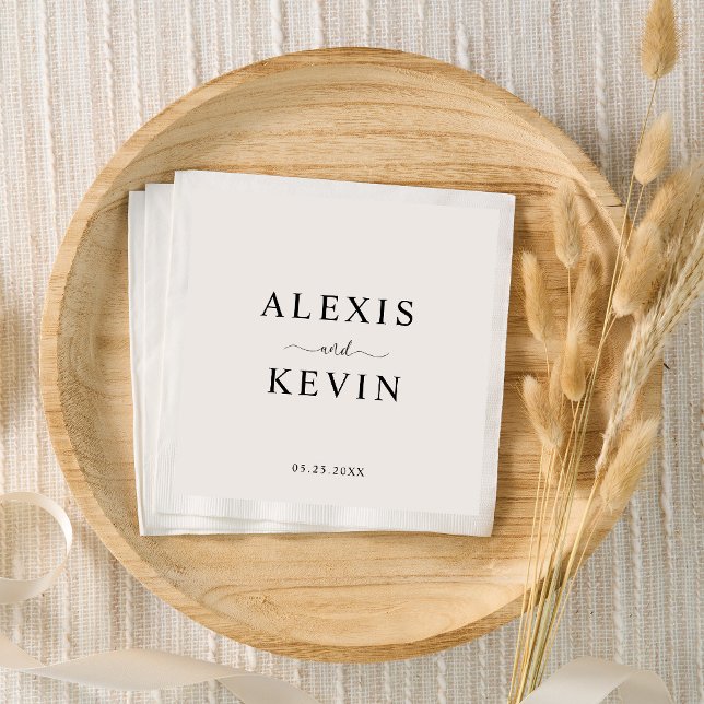 The Modern Neutral Wedding Cocktail Napkins (Creator Uploaded)