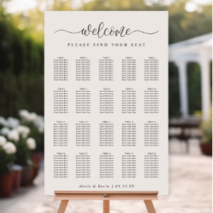 The Modern Neutral Wedding Seating Chart Foam Board