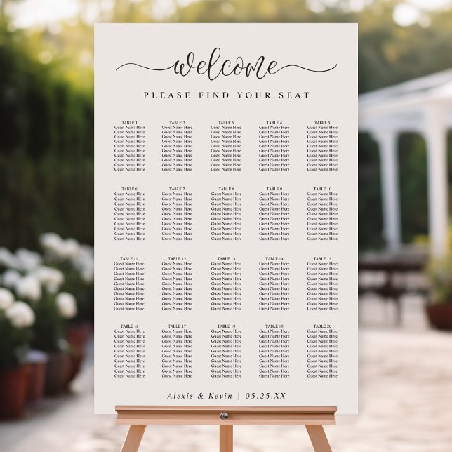 The Modern Neutral Wedding Seating Chart Foam Board (Creator Uploaded)