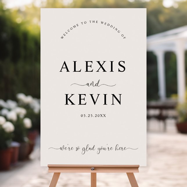 The Modern Neutral Wedding Welcome Sign (Creator Uploaded)