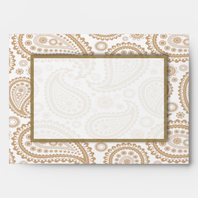 The Modern Paisley Wedding Collection - Brown Envelope (Front)
