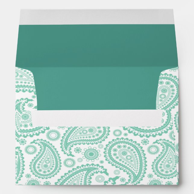 The Modern Paisley Wedding Collection - Green Envelope (Back (Bottom))