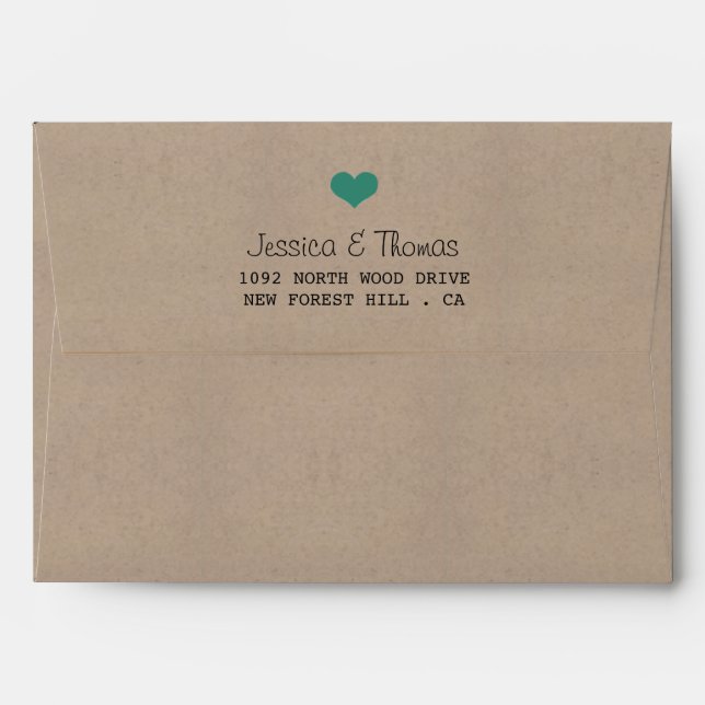 The Modern Turquoise Bunting Wedding Collection Envelope (Back (Top Flap))