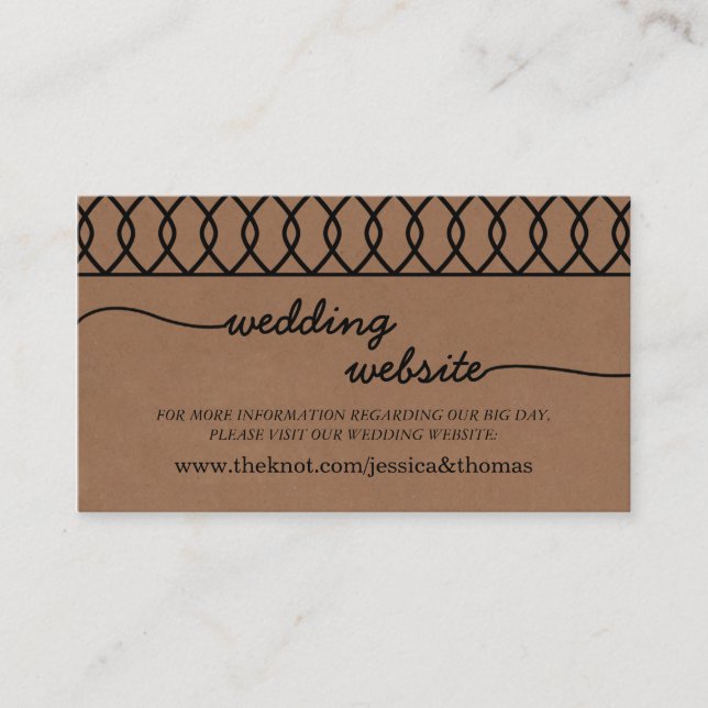 The Modern Whimsical Kraft Wedding Collection Enclosure Card (Front)