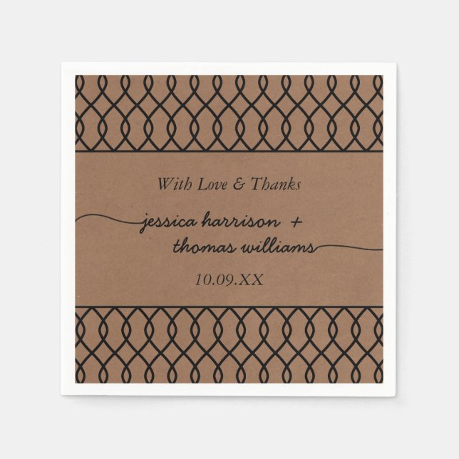 The Modern Whimsical Kraft Wedding Collection Paper Napkins (Front)