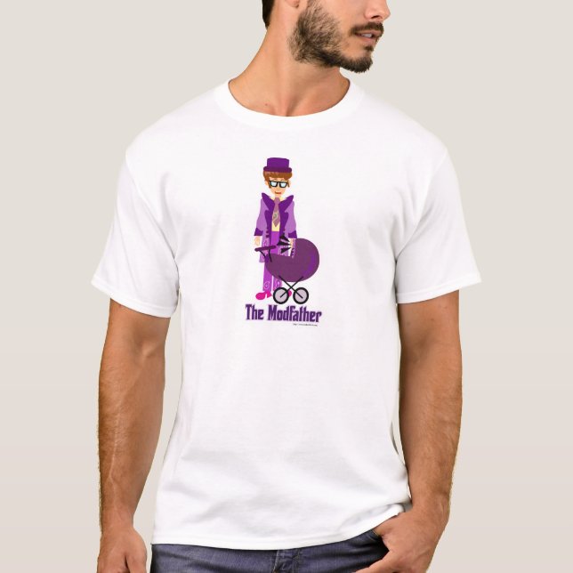 The Modfather Funny Mod Sixties Cartoon Character T-Shirt (Front)