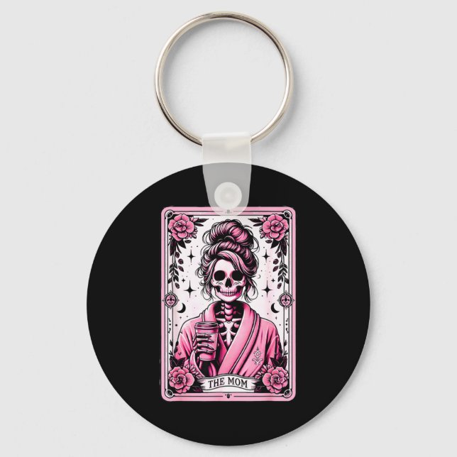 The Mom Funny Tarot Card Woman Skeleton Mother Sku Keychain (Front)