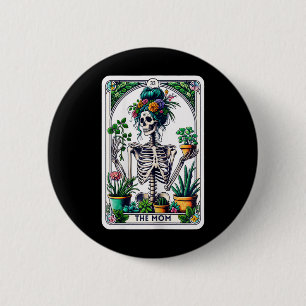 The Mom Tarot Card Skeleton Mothers Day Witch Mom Button