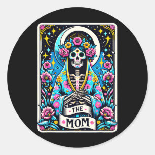 The Mom Tarot Card Skeleton Mothers Day Witch Mom Classic Round Sticker