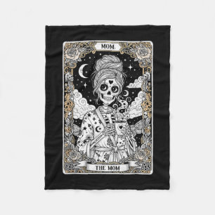 The mom tarot card skeleton vintage gothic mother fleece blanket