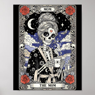 The mom tarot card skeleton vintage gothic mother poster
