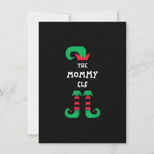The Mommy Elf Christmas Mom Xmas Mama Momma Funny Invitation (Front)