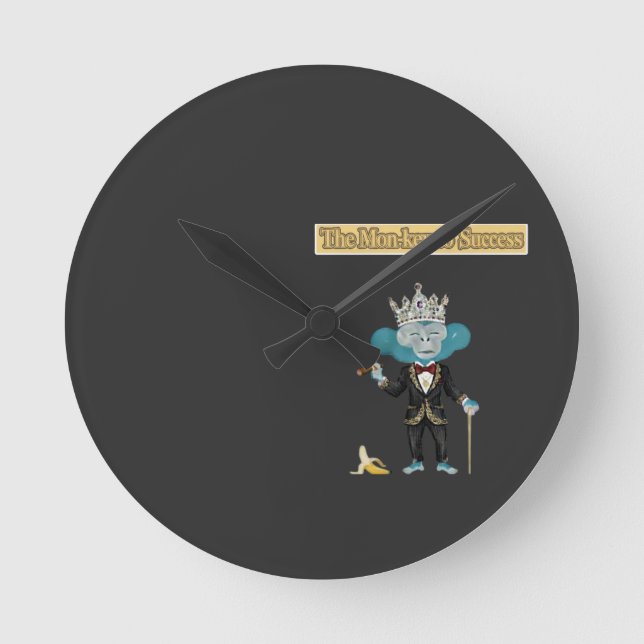 The Mon-Key to success Round Clock (Front)