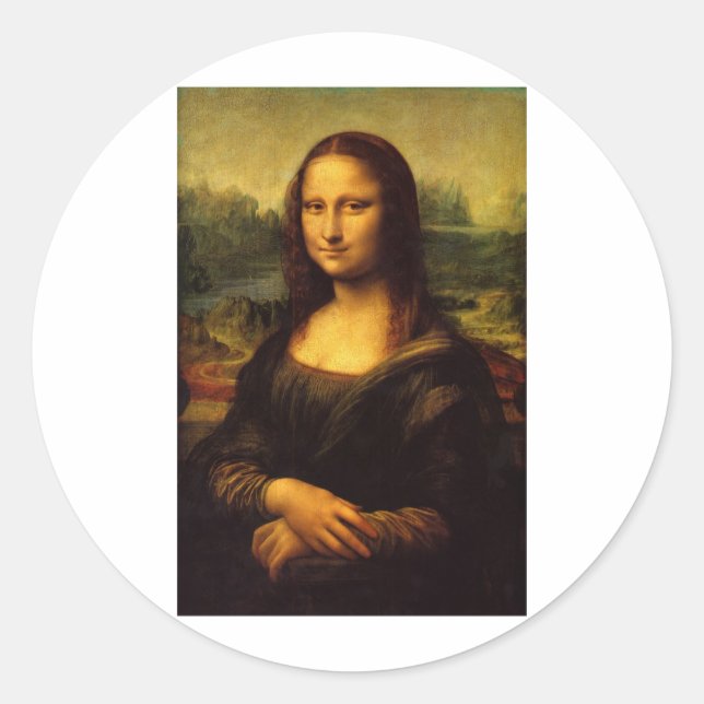 The Mona Lisa by Leonardo Da Vinci c. 1503-1505 Classic Round Sticker (Front)